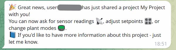 Project shared notification