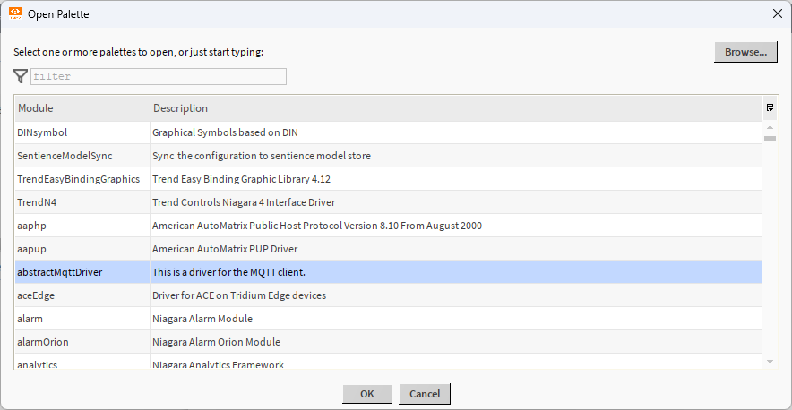 7 - Palette - Select abstractMQTTDriver