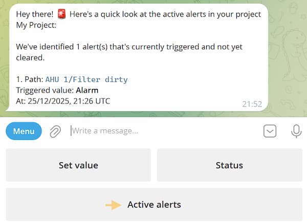 Active alerts