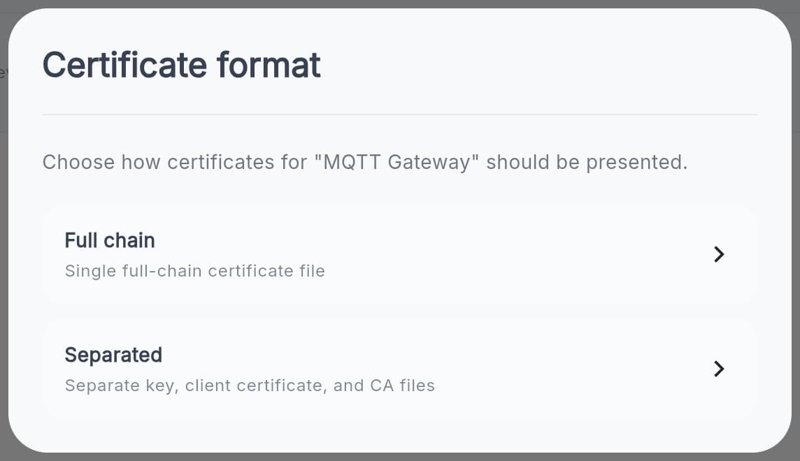 Certificate format