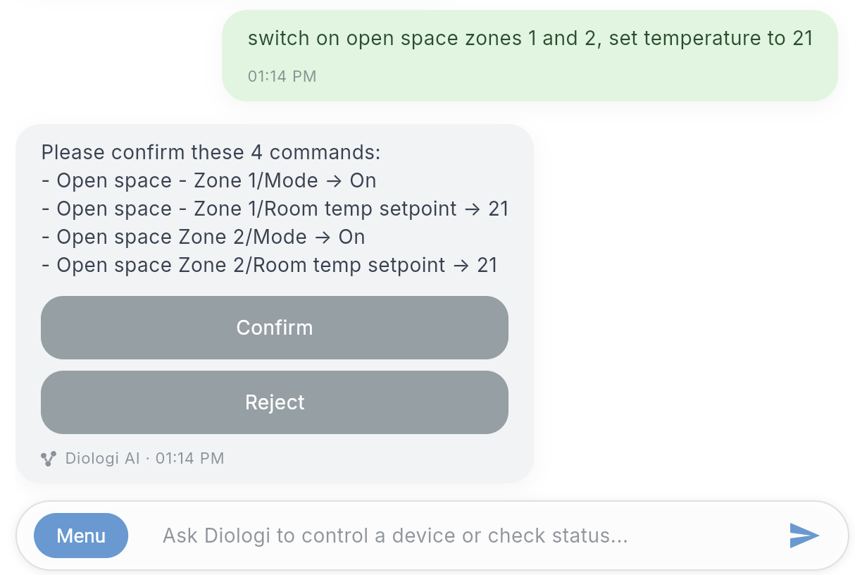 AI sending commands